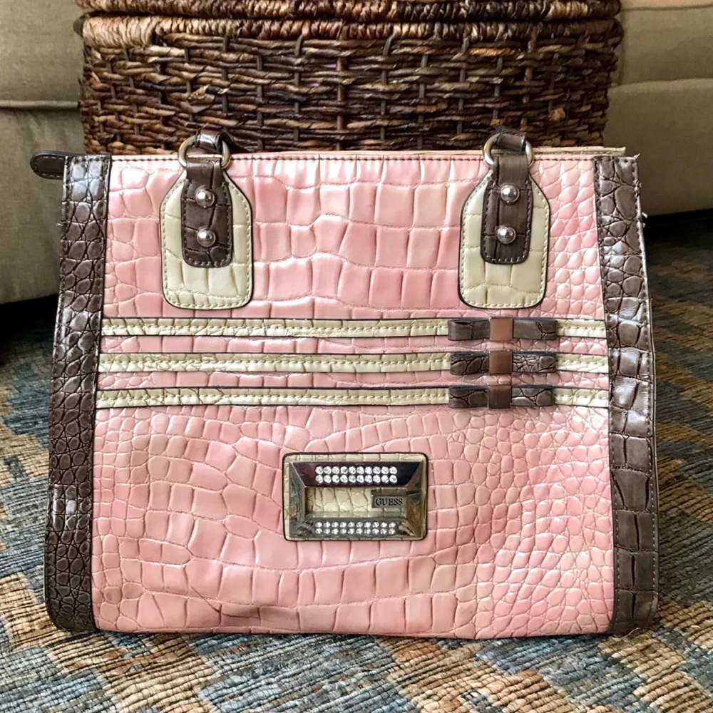 Pink, brown, beige Guess purse
